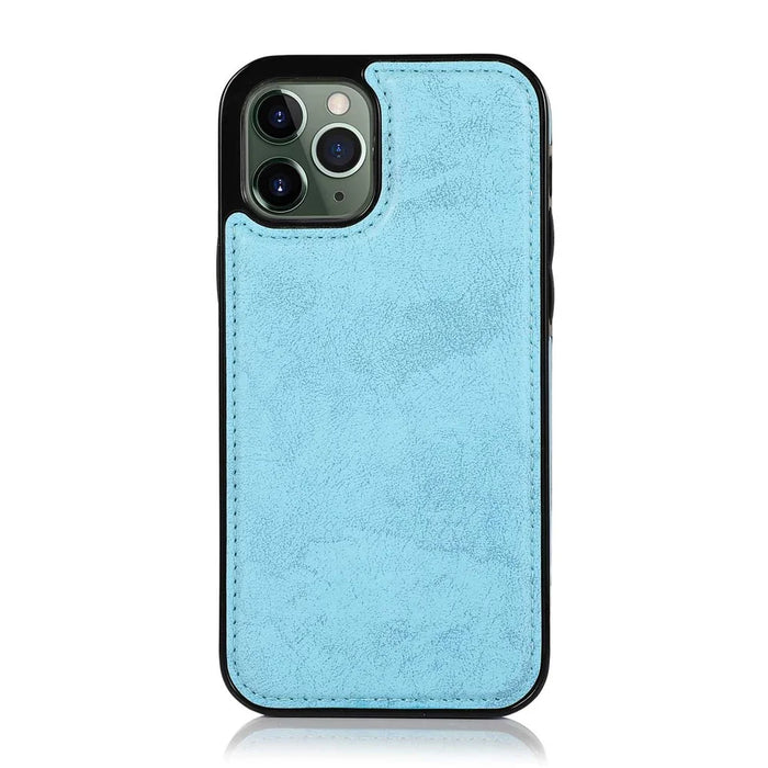 For iPhone 13 Pro Wallet Case Retro Matte Magnetic Detachable PU Leather TPU Phone Cover - Sky Blue - 7