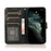 For iPhone 15 Wallet Case Retro Matte Magnetic Detachable PU Leather TPU Phone Cover - Black - 2