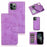 For iPhone 15 Pro Wallet Case Retro Matte Magnetic Detachable PU Leather TPU Phone Cover - Purple - 1