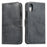 For iPhone XR Wallet Case Retro Matte Magnetic Detachable PU Leather TPU Phone Cover - Black - 1