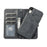 For iPhone XR Wallet Case Retro Matte Magnetic Detachable PU Leather TPU Phone Cover - Black - 2
