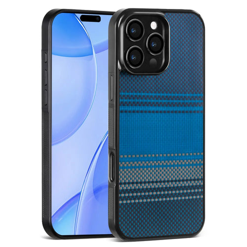 For iPhone 16 Pro Magnetic Case Aramid Fiber Shockproof Anti-slip Cover Compatible with Magsafe - Moonrise Blue - 1