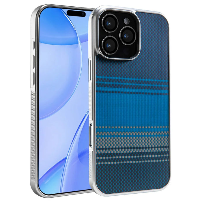 For iPhone 16 Pro Max Magnetic Case Silver Electroplated Shockproof Anti-slip Cover Compatible with Magsafe - Moonrise Blue - 1