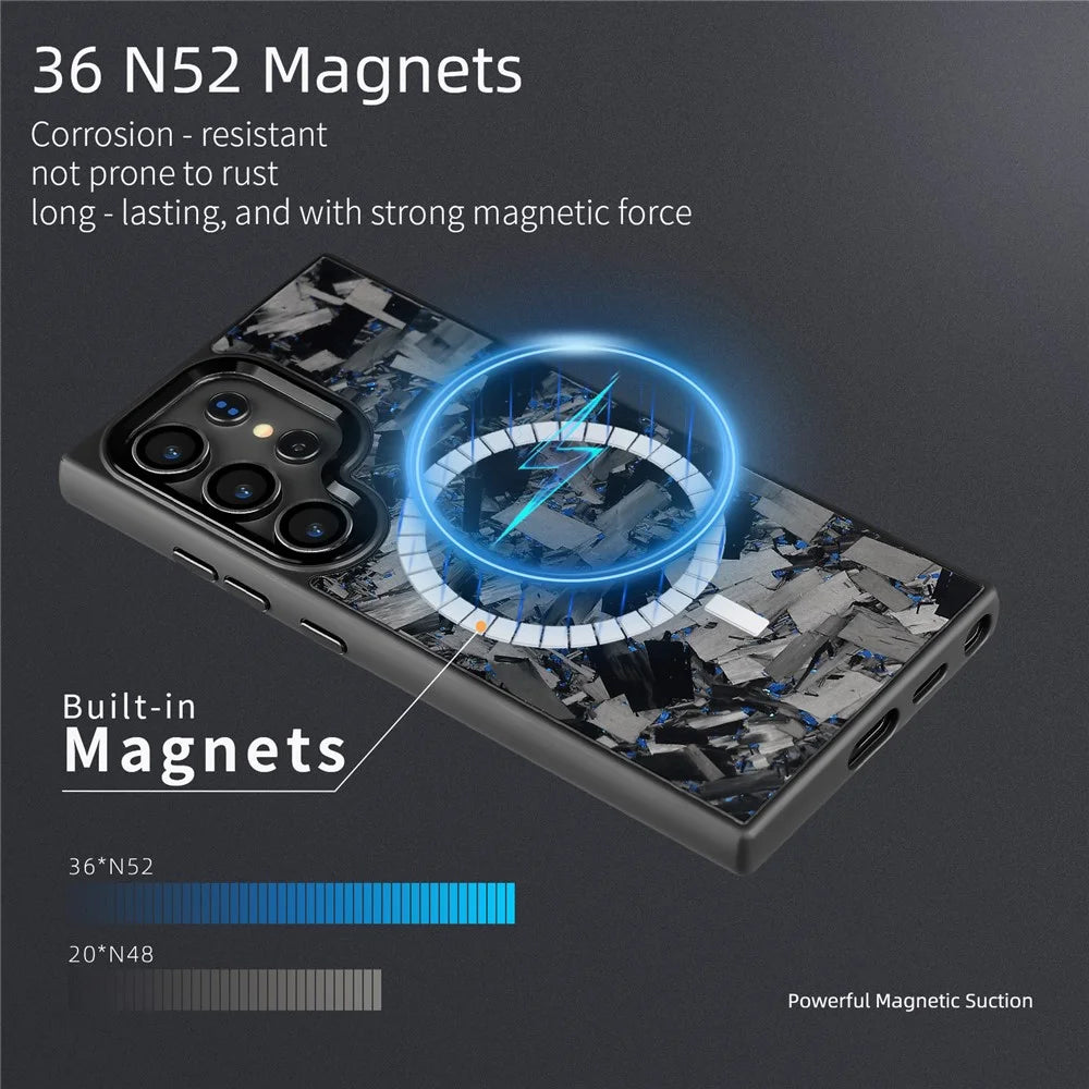 For Samsung Galaxy S26 Ultra Magnetic Case Large Texture Aramid Fiber + TPU Protection Phone Cover - Black - 5