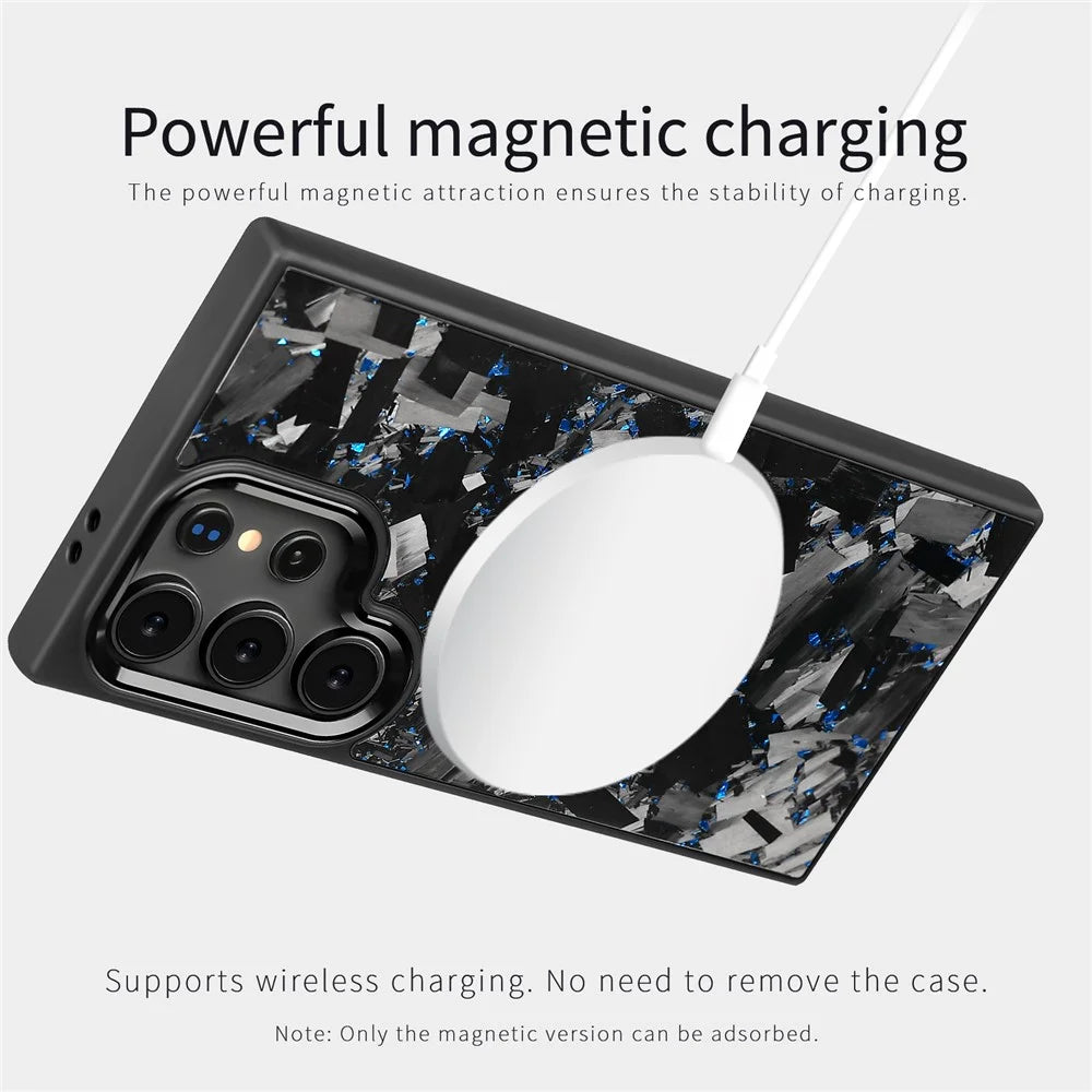 For Samsung Galaxy S26 Ultra Magnetic Case Large Texture Aramid Fiber + TPU Protection Phone Cover - Black - 6
