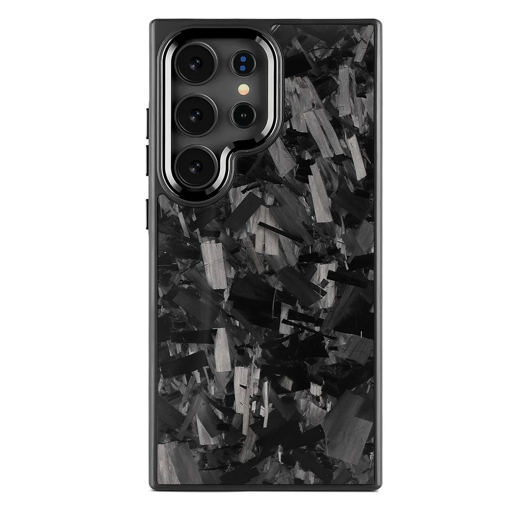 For Samsung Galaxy S25 Ultra Magnetic Case Large Texture Aramid Fiber + TPU Protection Phone Cover - Black - 1
