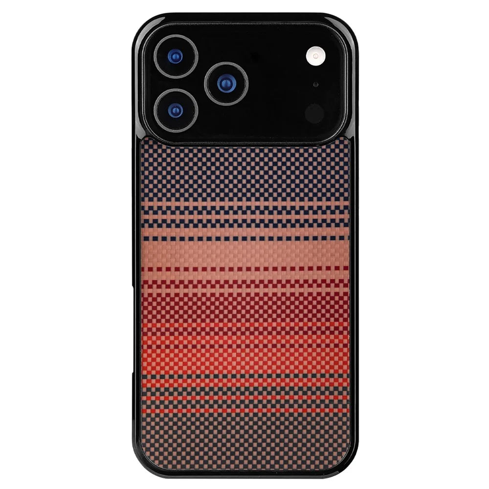 For iPhone 17 Pro Magnetic Case Aramid Fiber Shockproof Anti-slip Cover Compatible with Magsafe - Sunset Yellow - 2