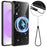 For Samsung Galaxy S25 Edge Magnetic Case Glitter TPU Shockproof Phone Cover with Lanyard - Black - 1