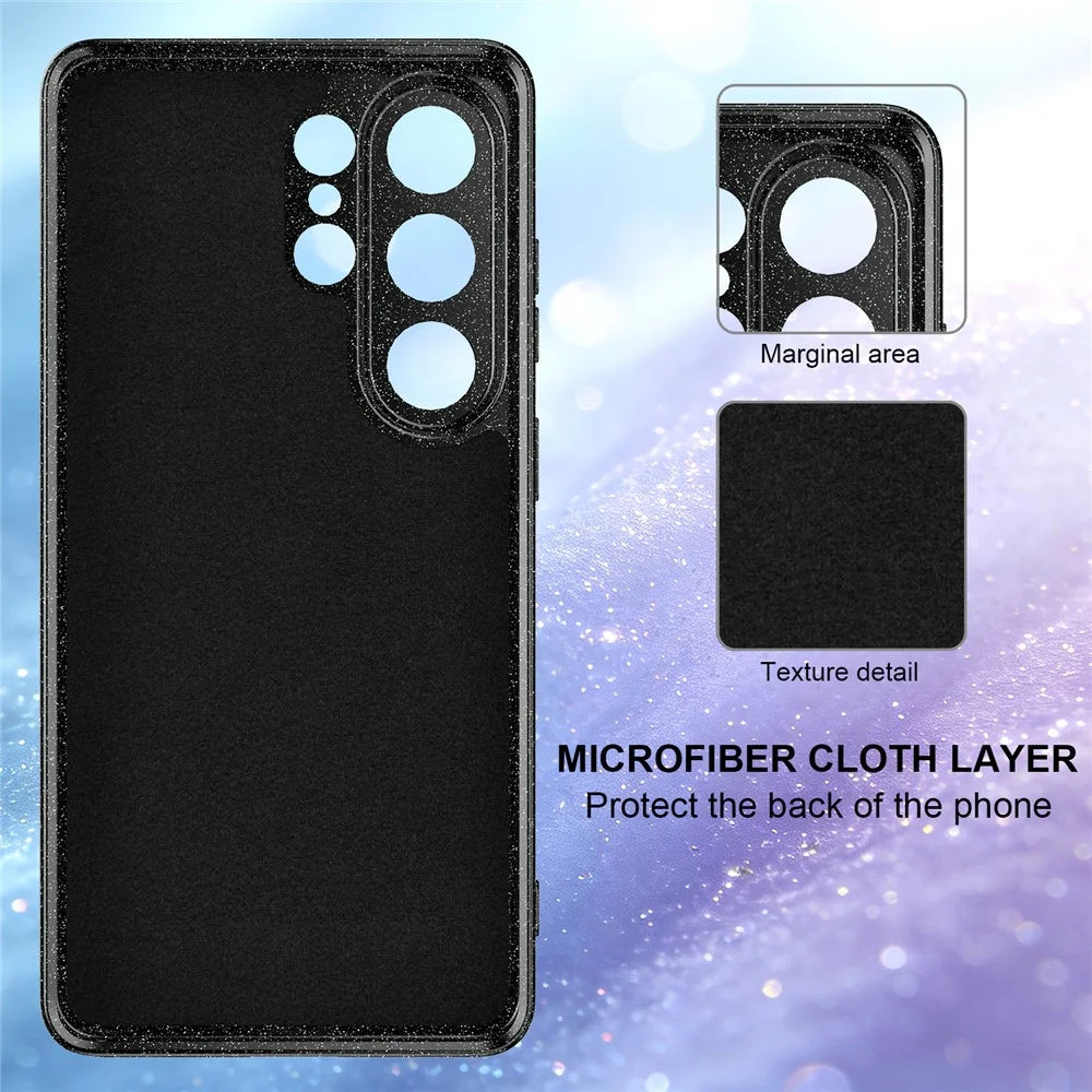 For Samsung Galaxy S26 Ultra Magnetic Case Glitter TPU Shockproof Phone Cover with Lanyard - Black - 4