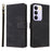 For Realme C85 Pro 4G Case Wallet RFID Blocking PU Leather Phone Cover Stand with Strap - Black - 1