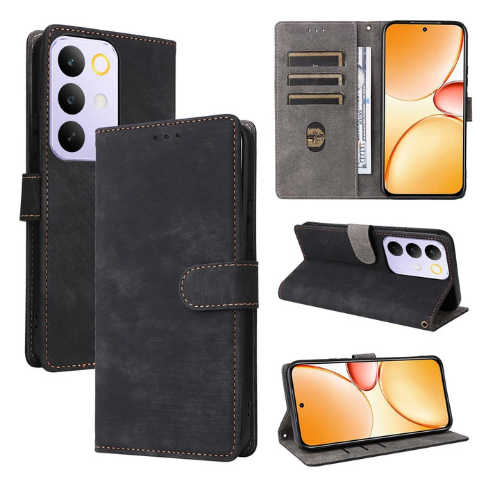 For Realme C85 Pro 4G Case Wallet RFID Blocking PU Leather Phone Cover Stand with Strap - Black - 7