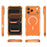 For iPhone 17 Pro Magnetic Case TPU Shockproof Clear Phone Cover with Removable Corner Pads Compatible with MagSafe - Transparent Orange - 3