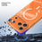 For iPhone 17 Pro Magnetic Case TPU Shockproof Clear Phone Cover with Removable Corner Pads Compatible with MagSafe - Transparent Orange - 4