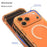 For iPhone 17 Pro Magnetic Case TPU Shockproof Clear Phone Cover with Removable Corner Pads Compatible with MagSafe - Transparent Orange - 7