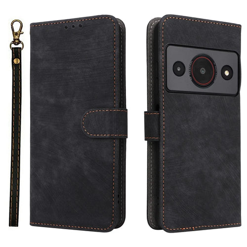 For ZTE Blade A75 Pro 5G / Telstra T-Elite 5G Case Wallet RFID Blocking PU Leather Phone Cover Stand with Strap - Black - 1