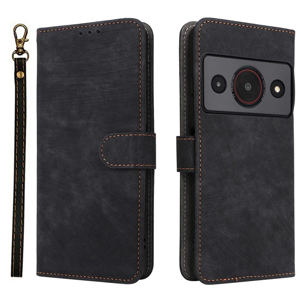 For ZTE Blade A75 Pro 5G / Telstra T-Elite 5G Case Wallet RFID Blocking PU Leather Phone Cover Stand with Strap - Black - 1