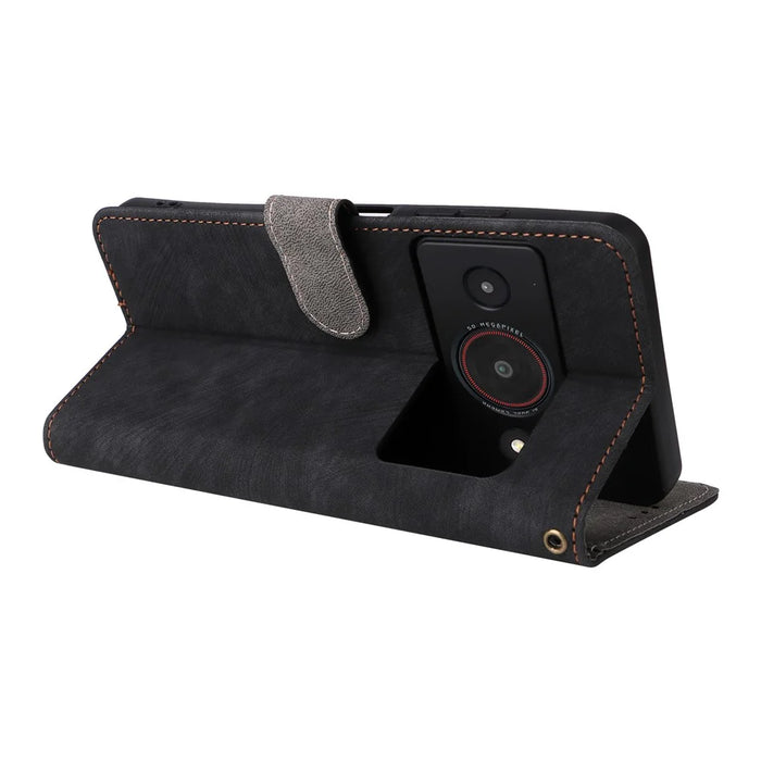 For ZTE Blade A75 Pro 5G / Telstra T-Elite 5G Case Wallet RFID Blocking PU Leather Phone Cover Stand with Strap - Black - 5