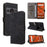 For ZTE Blade A75 Pro 5G / Telstra T-Elite 5G Case Wallet RFID Blocking PU Leather Phone Cover Stand with Strap - Black - 7