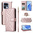 For Realme 16 Pro 5G Leather Case Stand Wallet Phone Cover with Shoulder / Wrist Strap - Pink - 1