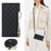 For iPhone 7 / 8 4.7 inch / SE (2020) / SE (2022) Rhombus Imprinted Phone Stand Case PU Leather Zipper Pocket Wallet Cover with Shoulder Strap - Black - 5