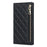 For iPhone 7 / 8 4.7 inch / SE (2020) / SE (2022) Rhombus Imprinted Phone Stand Case PU Leather Zipper Pocket Wallet Cover with Shoulder Strap - Black - 7