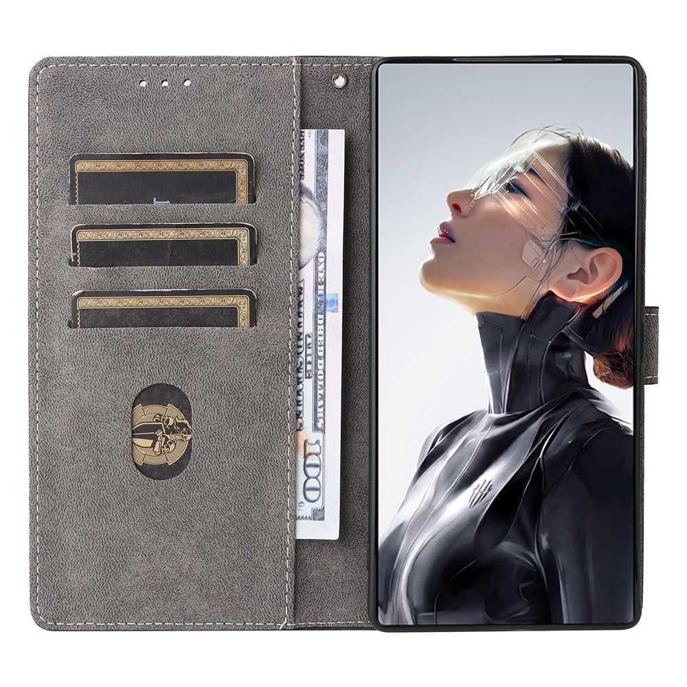 For ZTE nubia RedMagic 11 Air 5G Case Wallet RFID Blocking PU Leather Phone Cover Stand with Strap - Black - 2