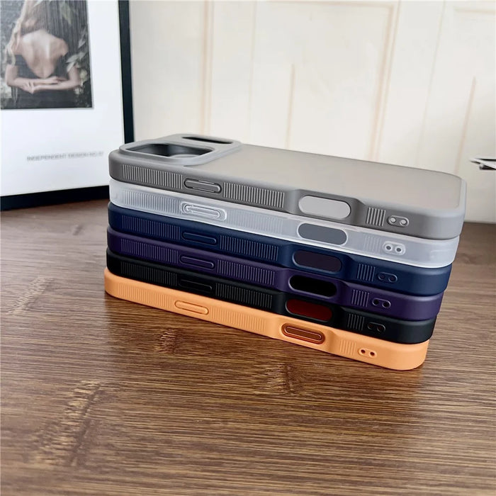 For iPhone 17 Pro Max Case Anti Slip Skin Touch TPU Acrylic Shockproof Phone Cover - Orange - 3