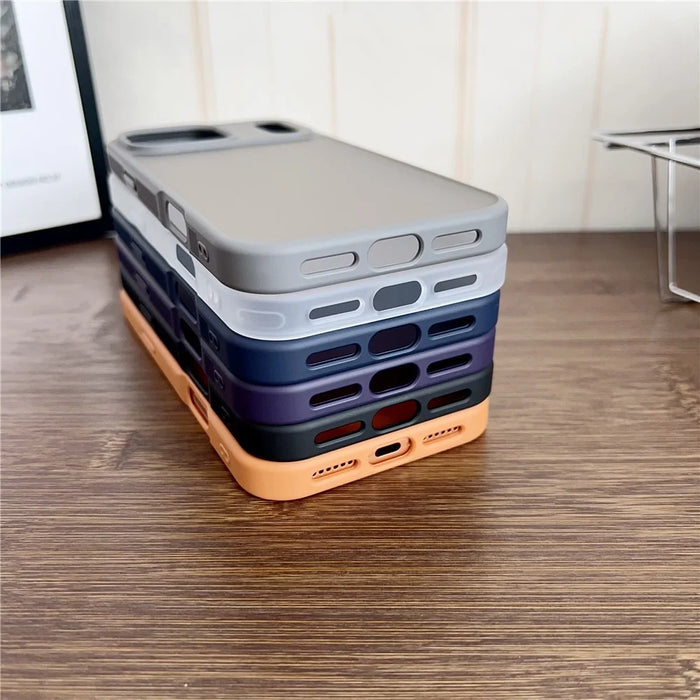 For iPhone 17 Pro Max Case Anti Slip Skin Touch TPU Acrylic Shockproof Phone Cover - Orange - 4