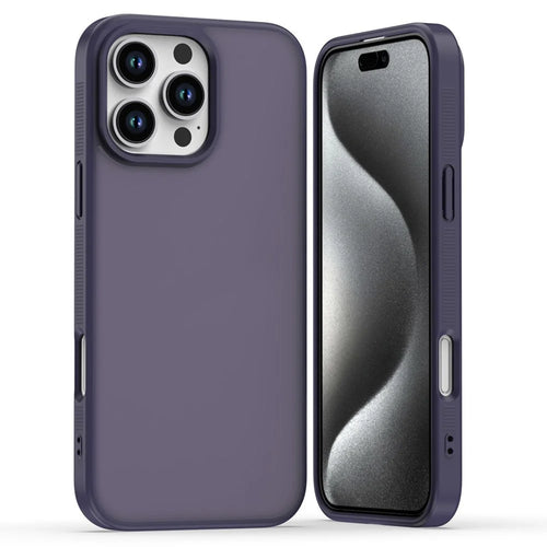 For iPhone 16 Pro Max Case Anti Slip Skin Touch TPU Acrylic Shockproof Phone Cover - Purple - 1