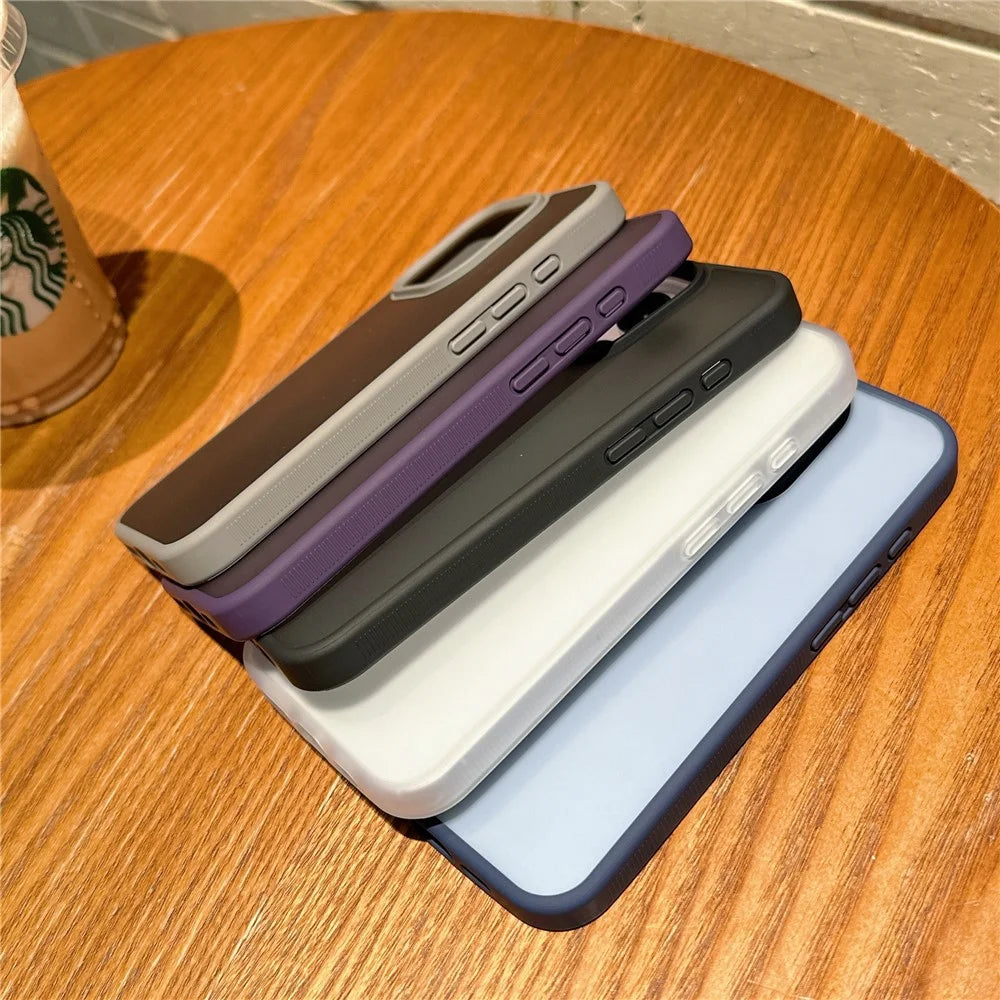 For iPhone 16 Pro Max Case Anti Slip Skin Touch TPU Acrylic Shockproof Phone Cover - Purple - 7