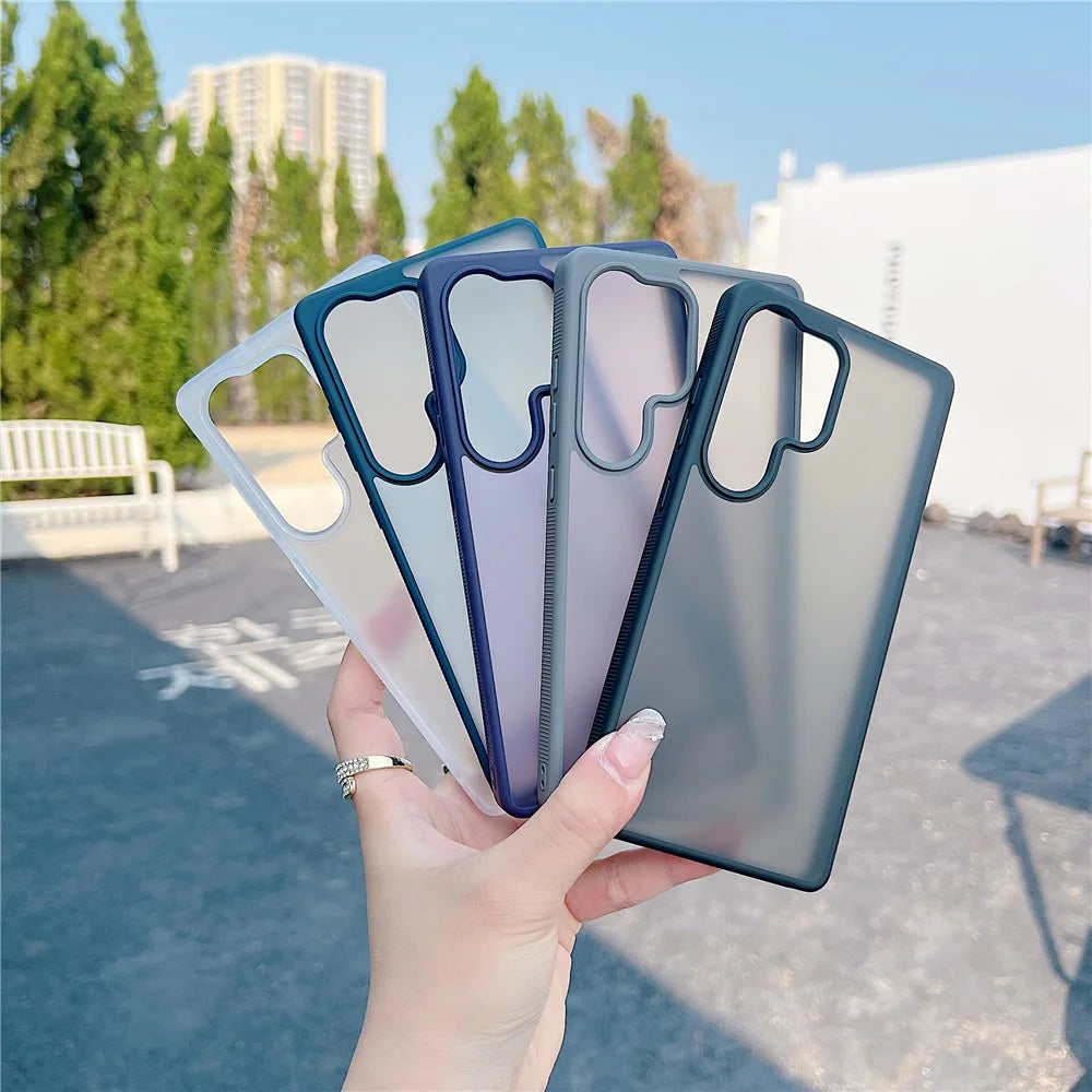 For Samsung Galaxy S26 Ultra Case Anti Slip Skin Touch TPU Acrylic Shockproof Phone Cover - Grey - 7