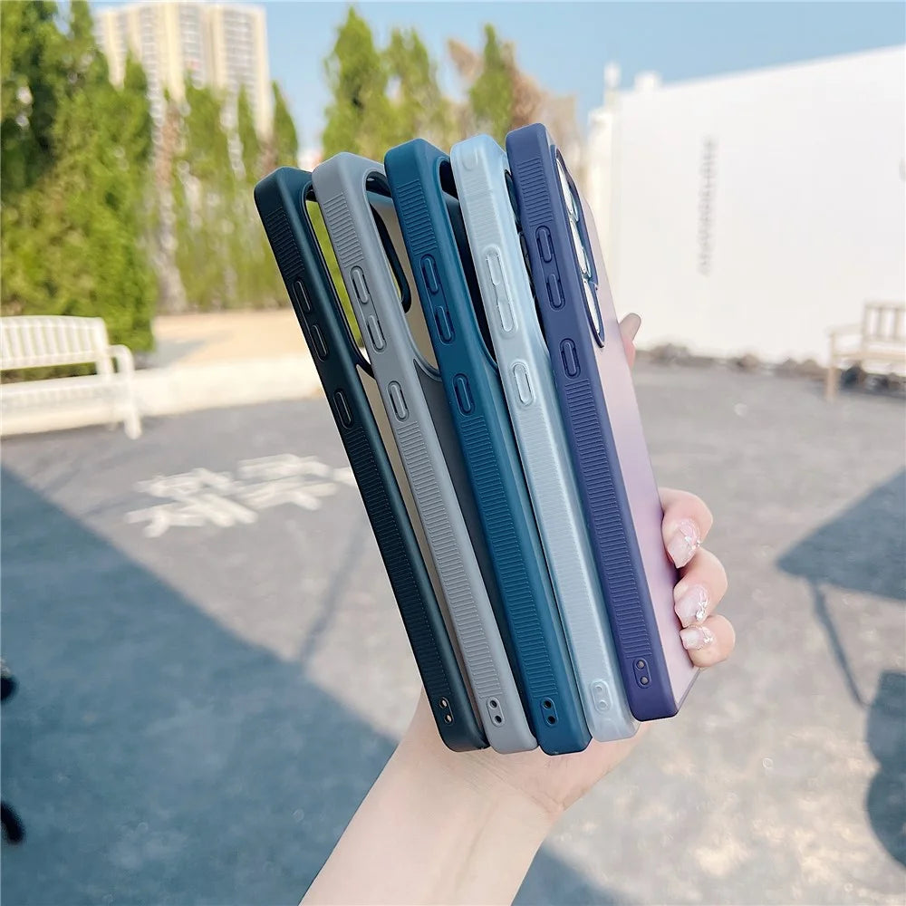 For Samsung Galaxy S25 Ultra Case Anti Slip Skin Touch TPU Acrylic Shockproof Phone Cover - Grey - 6