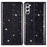 For Samsung Galaxy S23+ Glitter Sequins Foldable Stand Phone Case PU Leather Card Holder Anti-drop Cover - Black - 1