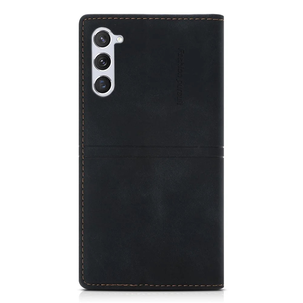 For Samsung Galaxy S23 Magnetic Auto-absorbed PU Leather Stand Case Phone Full Protection Cover with Wallet - Black - 7