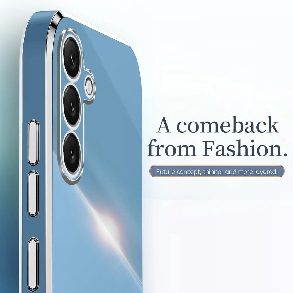 XINLI For Samsung Galaxy S26+ Phone Case Electroplating TPU Sweatproof Protection Phone Cover - Cyan - 4