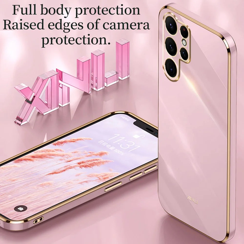XINLI For Samsung Galaxy S26 Ultra Phone Case Electroplating TPU Sweatproof Protection Phone Cover  - Cyan - 3