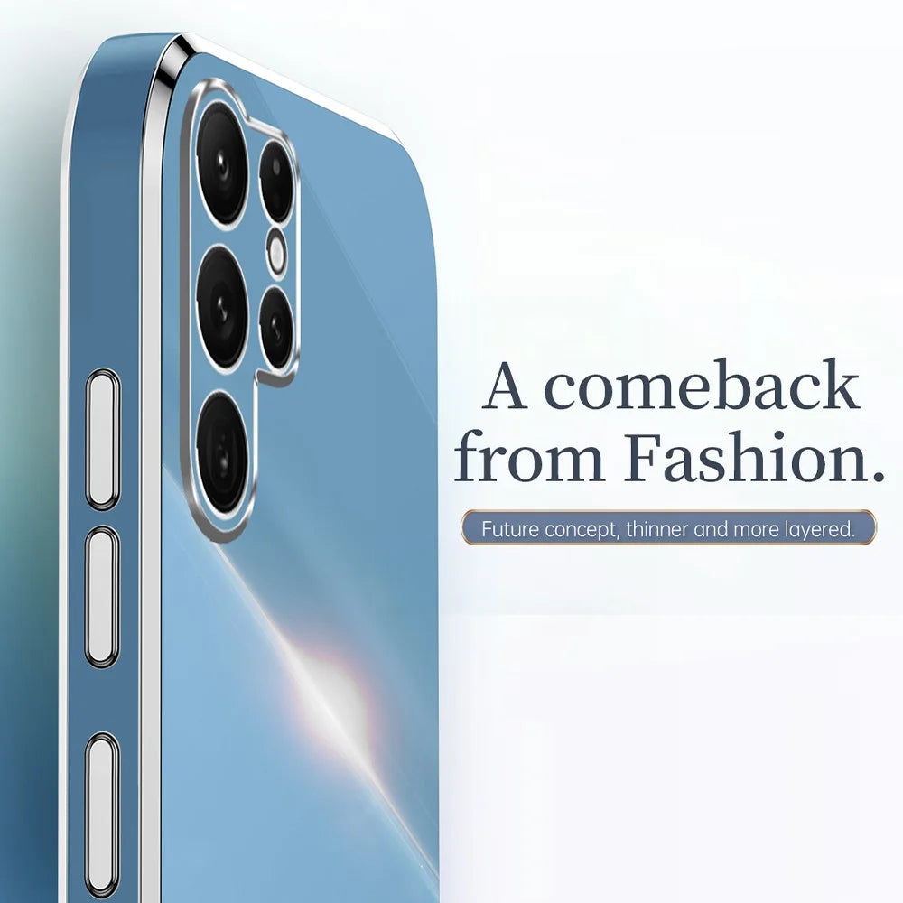 XINLI For Samsung Galaxy S26 Ultra Phone Case Ring Kickstand Electroplating TPU Sweatproof Protection Phone Cover - Cyan - 5
