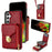 For Samsung Galaxy S26 Case Zipper Wallet Leather + TPU Phone Cover with Strap - Red - 1