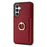For Samsung Galaxy S26+ Case Ring Kickstand PU + TPU Card Holder Phone Cover - Red - 1