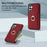 For Samsung Galaxy S26+ Case Ring Kickstand PU + TPU Card Holder Phone Cover - Red - 5