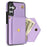 For Samsung Galaxy S26+ Case Card Slots PU+TPU Cell Phone Cover with Long Strap - Purple - 3