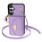 For Samsung Galaxy S26+ Case Card Slots PU+TPU Cell Phone Cover with Long Strap - Purple - 5