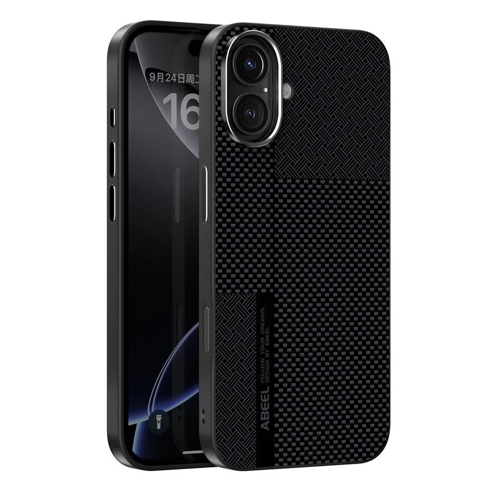 ABEEL For iPhone 16 Magnetic Case Ultra-thin 6D Printed Shockproof TPU PC Aluminum Alloy Leather Phone Cover - Guardian Model 2 No. 2 - 1