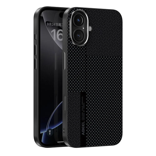 ABEEL For iPhone 16 Magnetic Case Ultra-thin 6D Printed Shockproof TPU PC Aluminum Alloy Leather Phone Cover - Guardian Model 2 No. 2 - 1