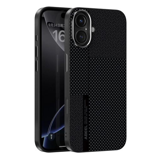 ABEEL For iPhone 16 Magnetic Case Ultra-thin 6D Printed Shockproof TPU PC Aluminum Alloy Leather Phone Cover - Guardian Model 2 No. 2 - 1