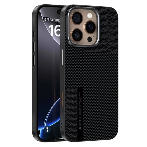 ABEEL For iPhone 16 Pro Magnetic Case Ultra-thin 6D Printed Shockproof TPU PC Aluminum Alloy Leather Phone Cover - Guardian Model 2 No. 2 - 1