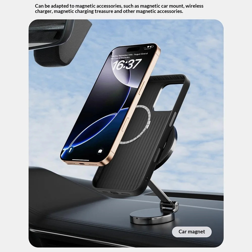 ABEEL For iPhone 16 Pro Magnetic Case Ultra-thin 6D Printed Shockproof TPU PC Aluminum Alloy Leather Phone Cover - Guardian Model 2 No. 2 - 5