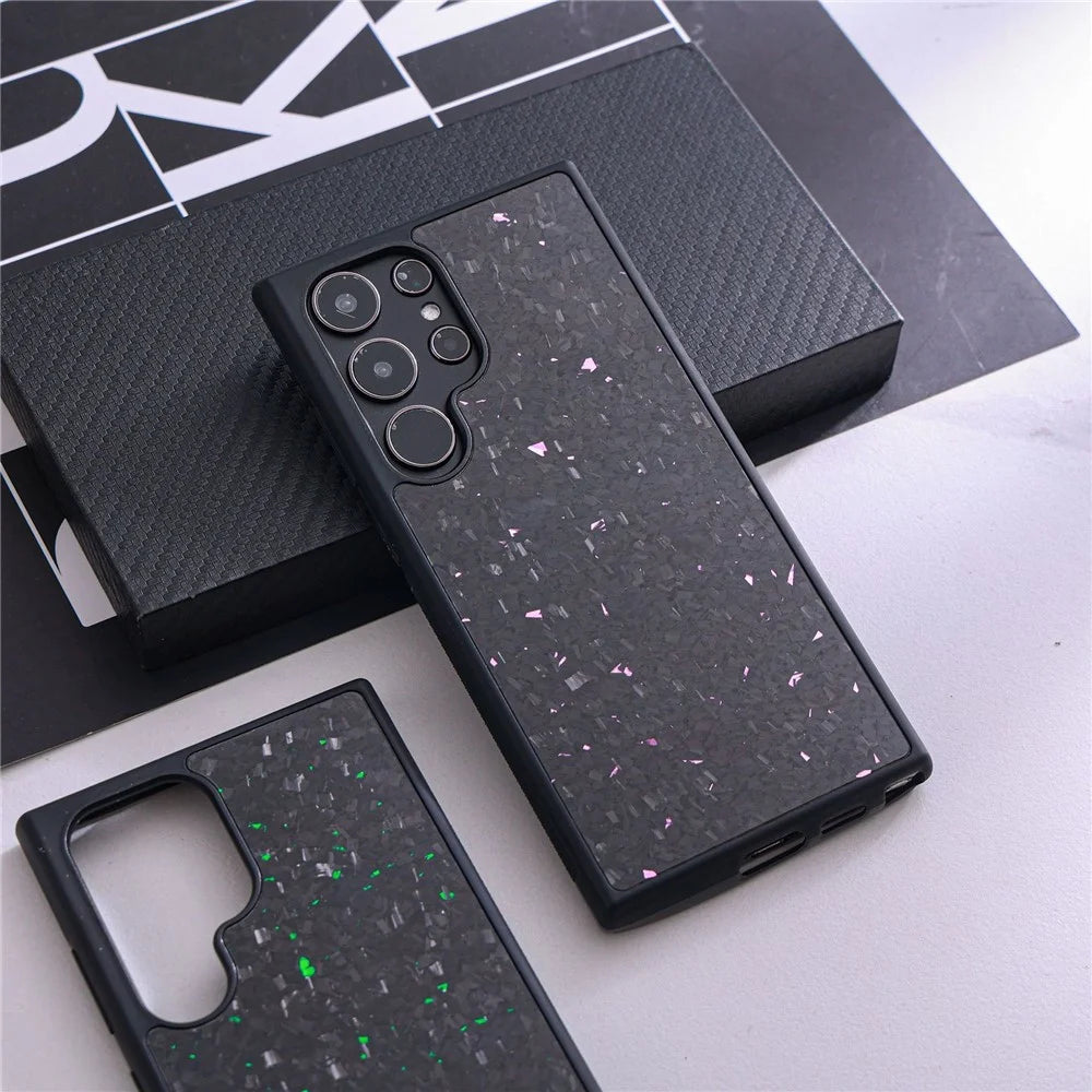 For Samsung Galaxy S26 Ultra Magnetic Case Forged Texture Aramid Fiber + TPU Anti-Slip Phone Cover - Black - 5