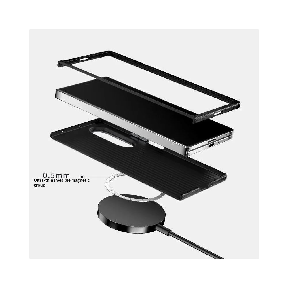 ABEEL For Samsung Galaxy Z Fold7 5G Magnetic Case Ultra-thin 6D Printed Shockproof TPU PC Aluminum Alloy Leather Phone Cover - Guardian Model 2 No. 2 - 7