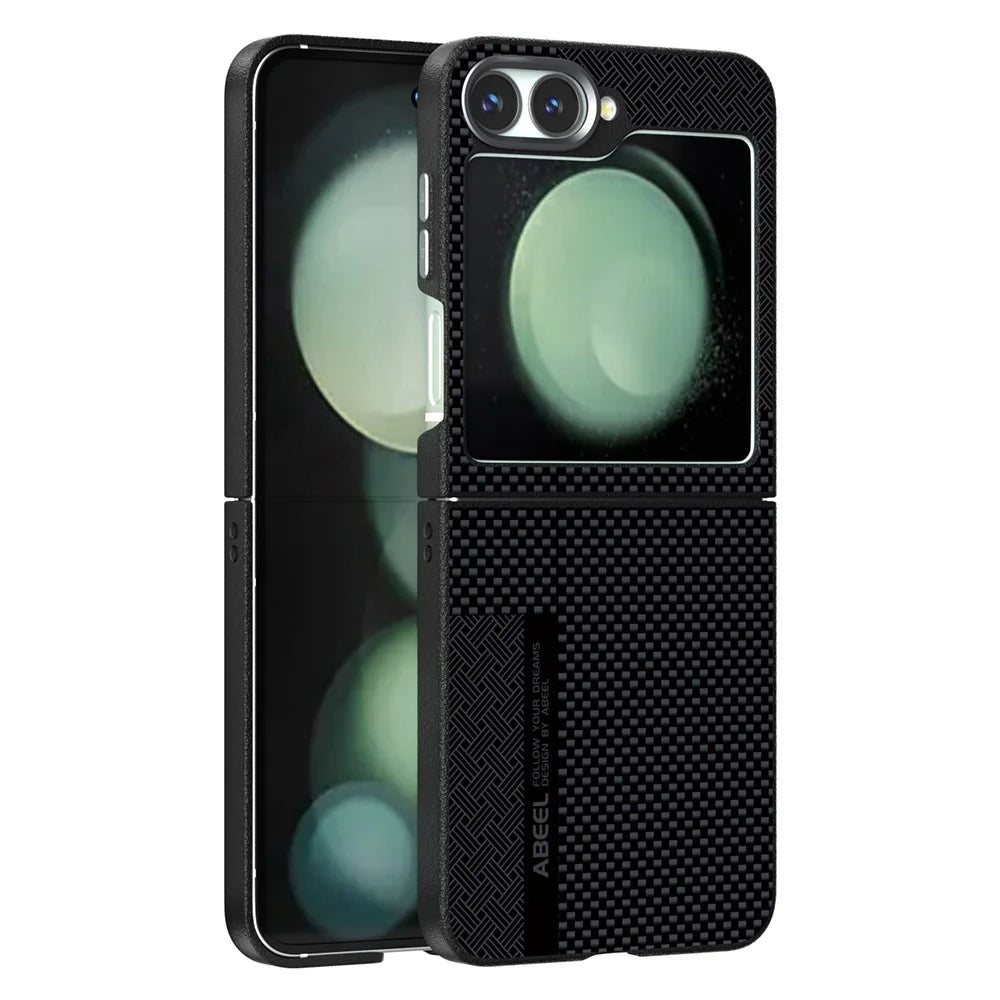 ABEEL For Samsung Galaxy Z Flip7 5G Magnetic Case Ultra-thin 6D Printed Shockproof TPU PC Aluminum Alloy Leather Phone Cover - Guardian Model 2 No. 2 - 1